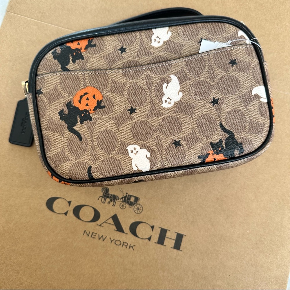 NWT ❤️ LAST ONE ❤️ Coach Mini Jamie Camera Bag Signature Canvas Halloween CW432 - Picture 4 of 15